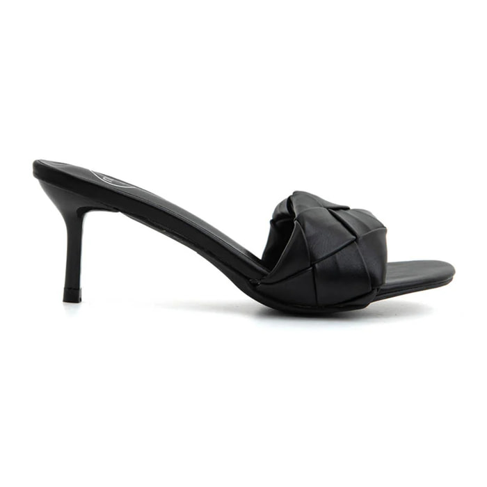 Sabot geometric con tacco a stiletto - NERO