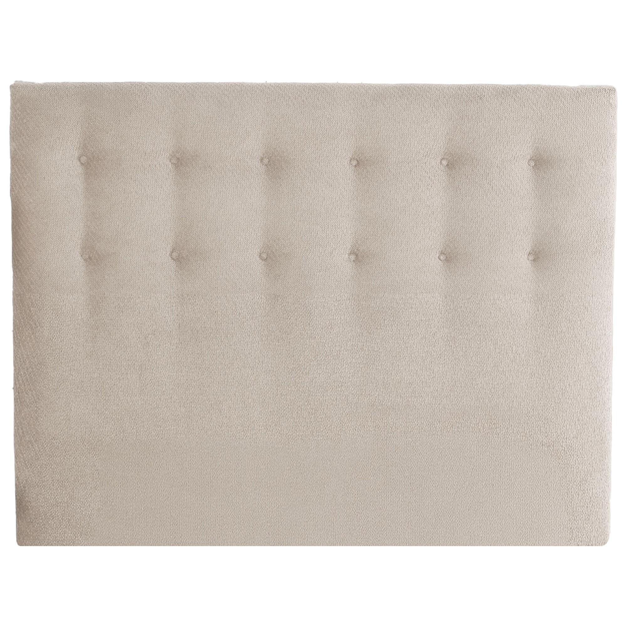 Tete de lit capitonnée Eden crème, chenille bouclettes