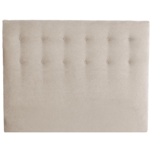 Tete de lit capitonnée Eden crème, chenille bouclettes