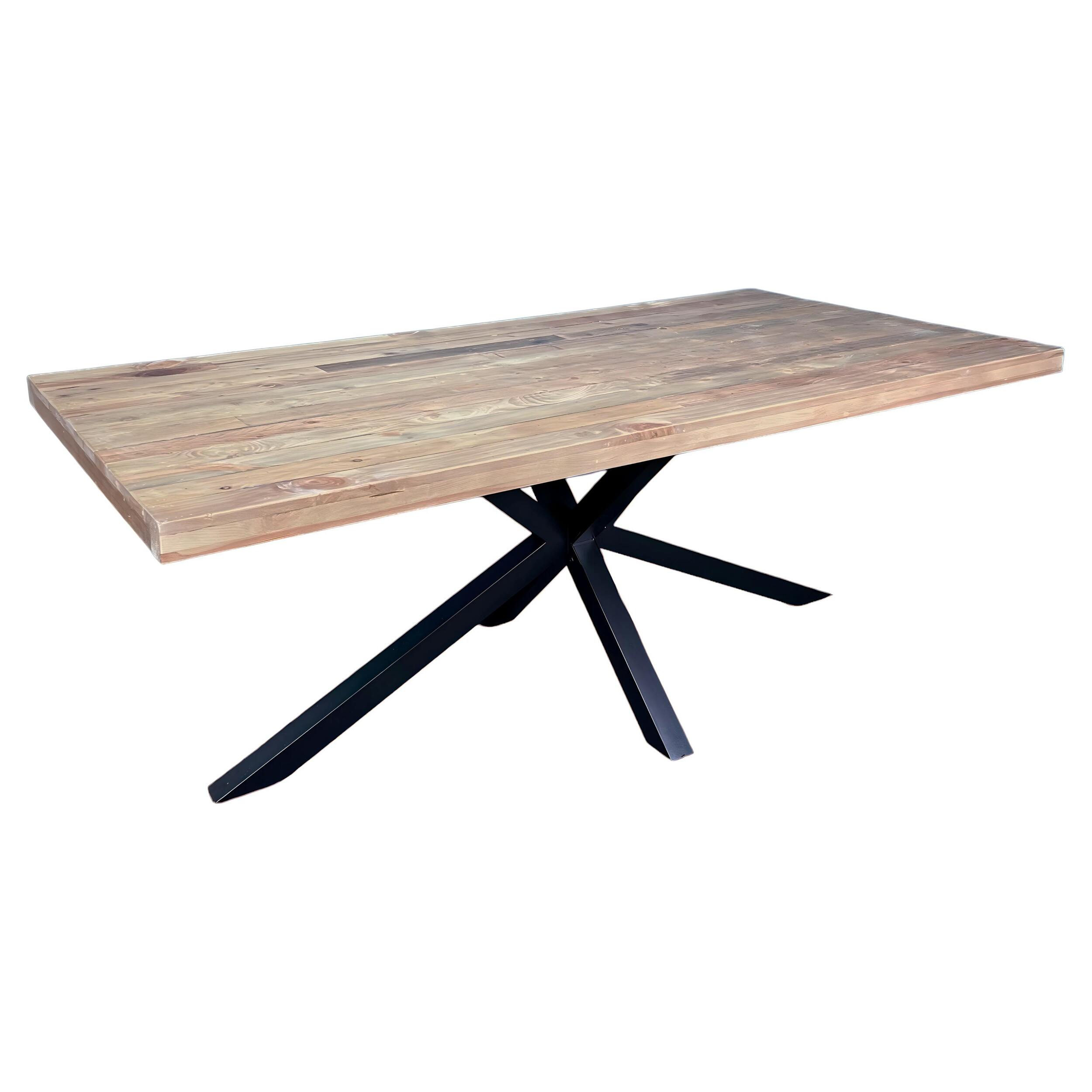 Table pied central bois recyclé 200 CANBERRA