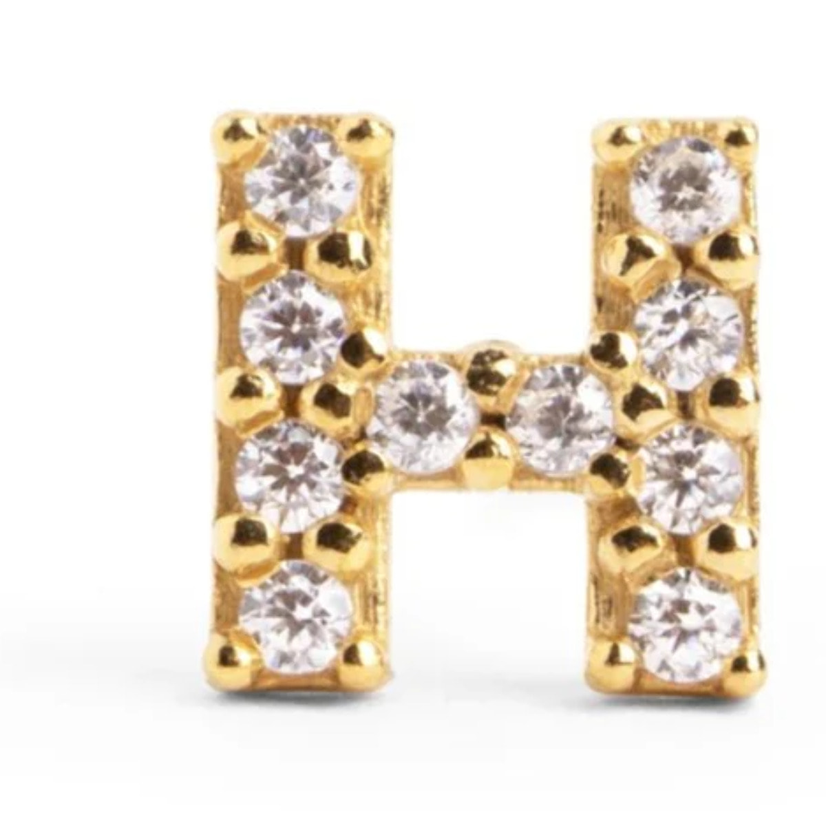 Orecchino Singolo Letter Sparks Argento Placcato Oro