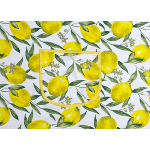 Set 2 Pezzi Grembiule Cucina Con Tasche 100% Cotone Disegno Peschiera