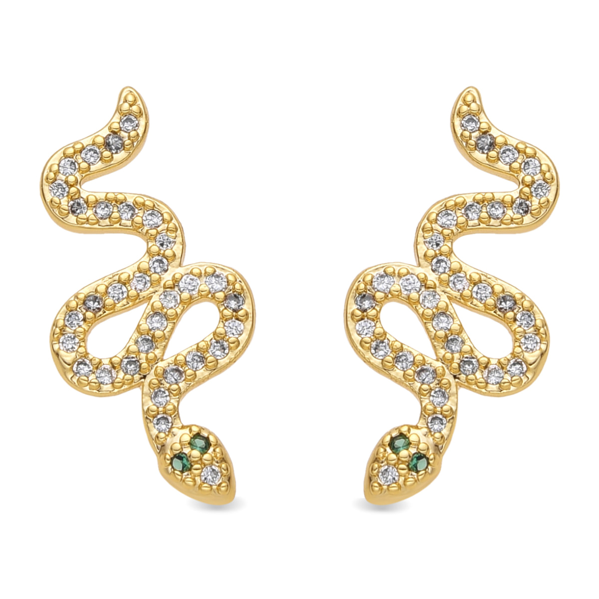 Pendientes acabado oro amarillo de 18k y Circonita Brillante