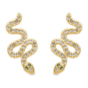 Pendientes acabado oro amarillo de 18k y Circonita Brillante
