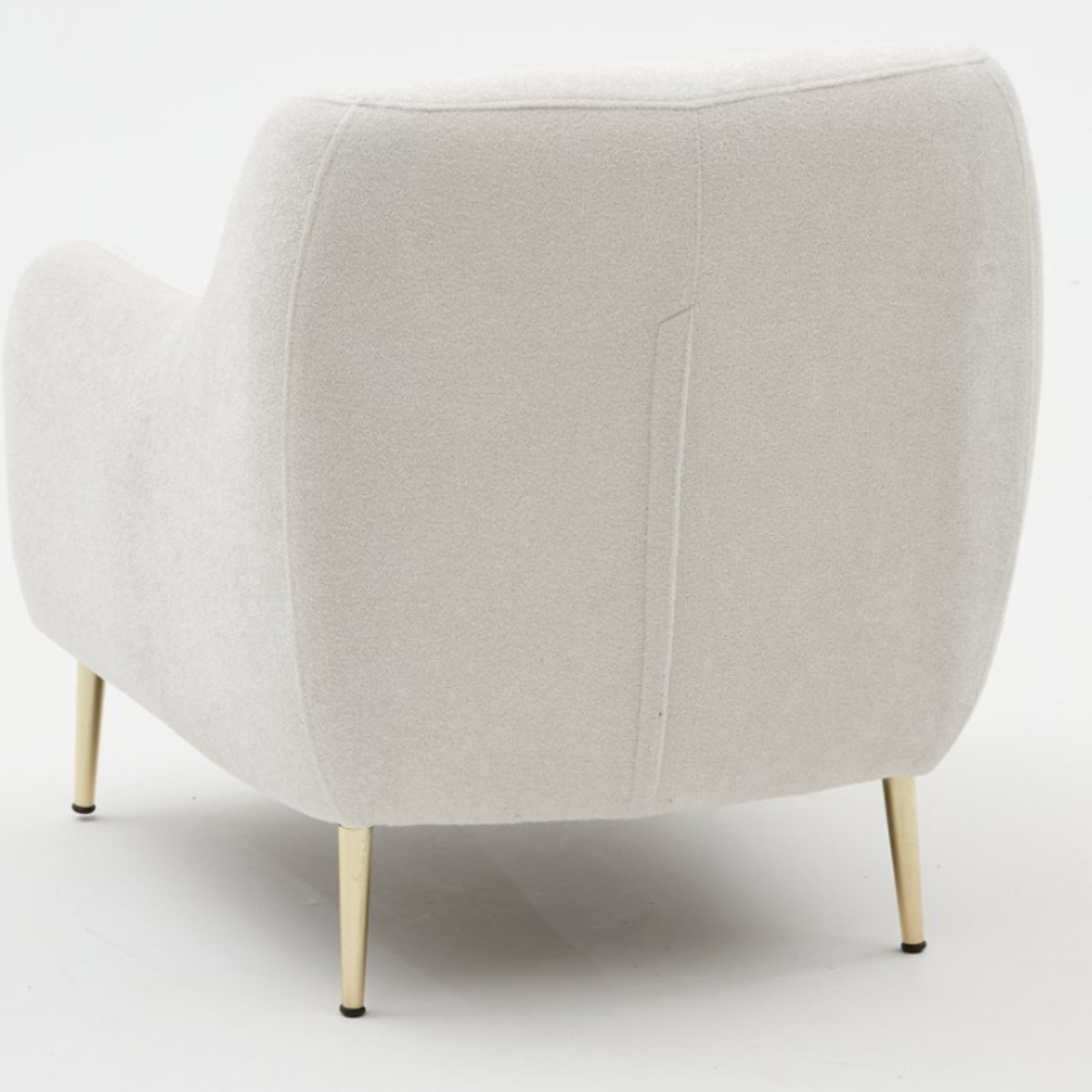 NOE - Fauteuil blanc - pieds dorés