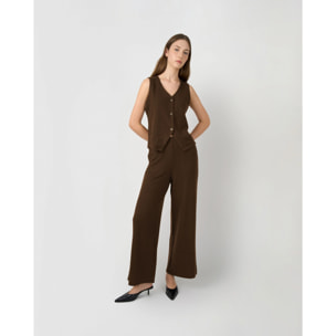 Set chaleco pantalón angorina chocolate