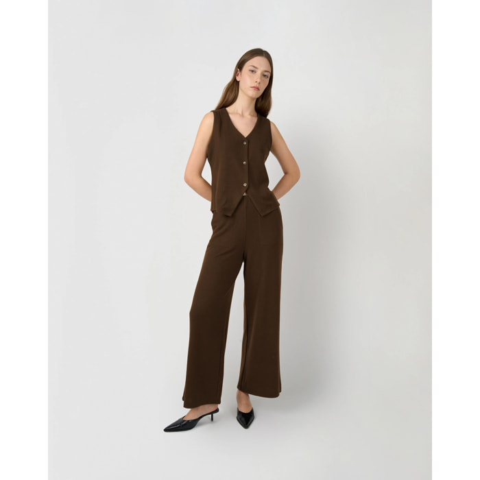 Set chaleco pantalón angorina chocolate