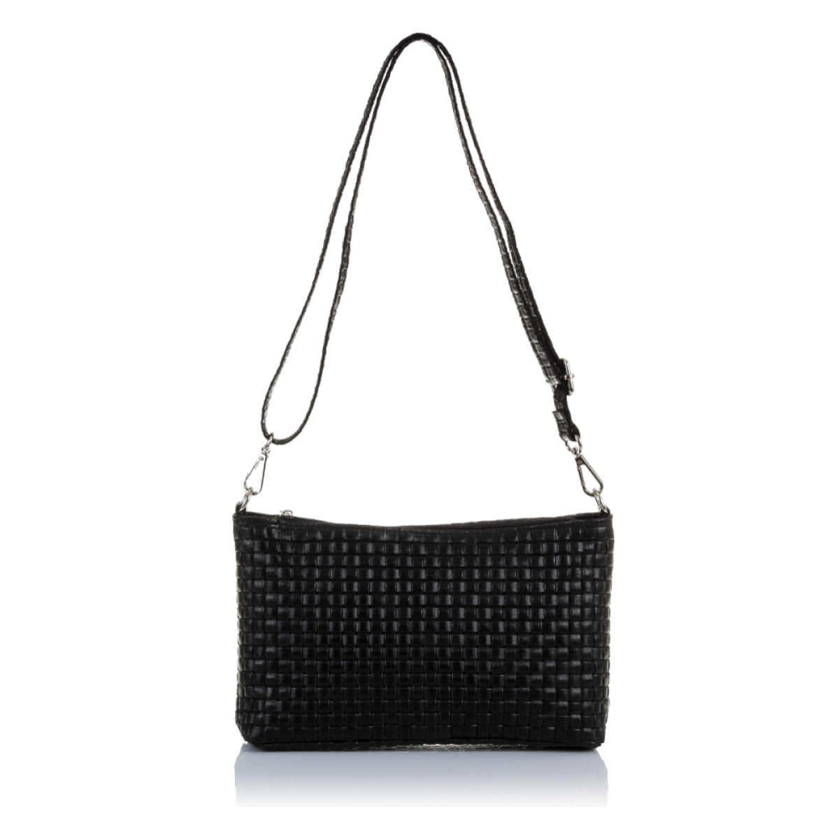 Zia Borsa a tracolla Donna.Pelle autentica Camoscio Incisione Geometrica