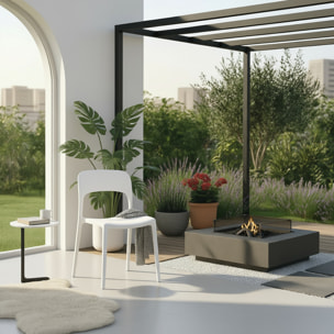 Set 4 Sedie Da Giardino In Polipropilene Impilabili Leggere E Resistenti Ideali Per Esterni Terrazze Giardini Bar Dehors Ristoranti Bianco