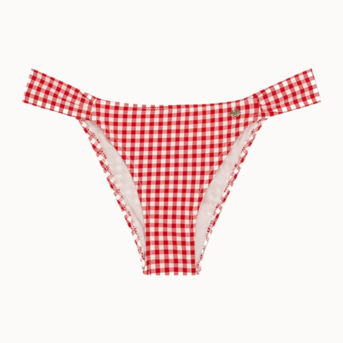 Braga de bikini semibrasileña con estampado vichy