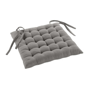 Assise matelassée en coton et polyester recyclé - Gris