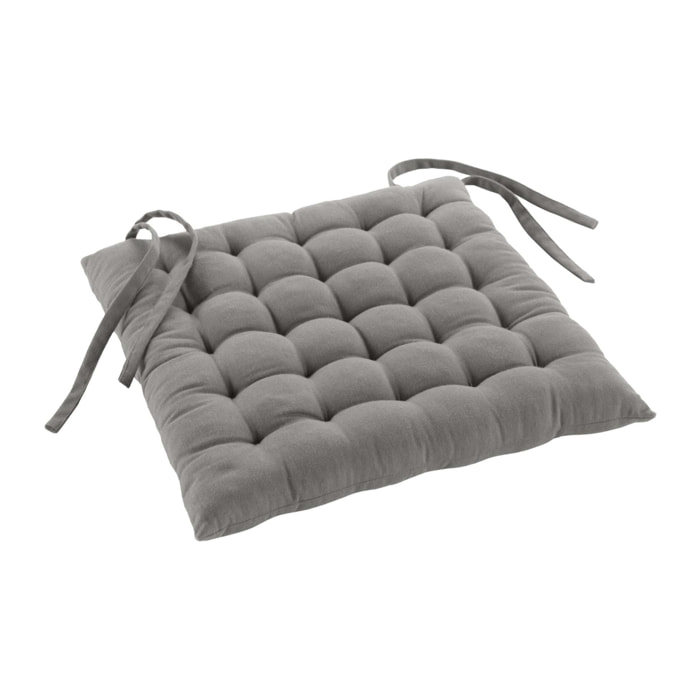 Assise matelassée en coton et polyester recyclé - Gris