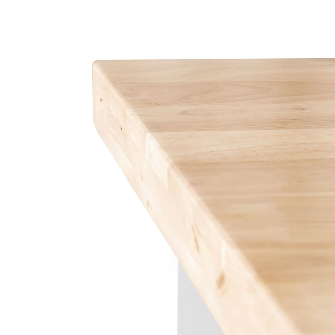 Mesa de centro fija con patas metálicas en blanco y roble salvaje 120x60 cm Natural Roble salvaje - Blanco