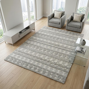 Tapis salon et chambre tissé en laine motif scandinave FUNI