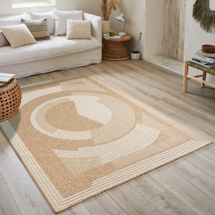 Nature - tapis effet jute blanc