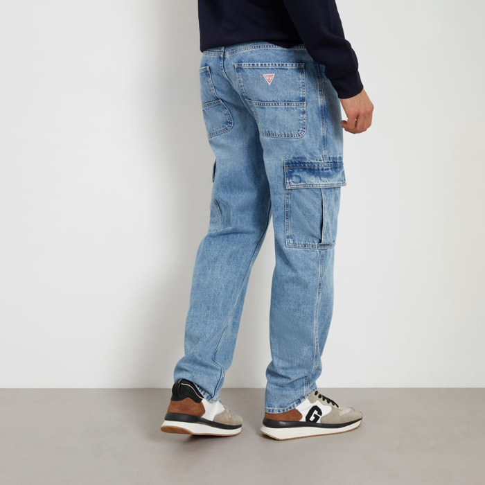 Jeans Julianne - inspiration cargo - 100% coton - bleu denim