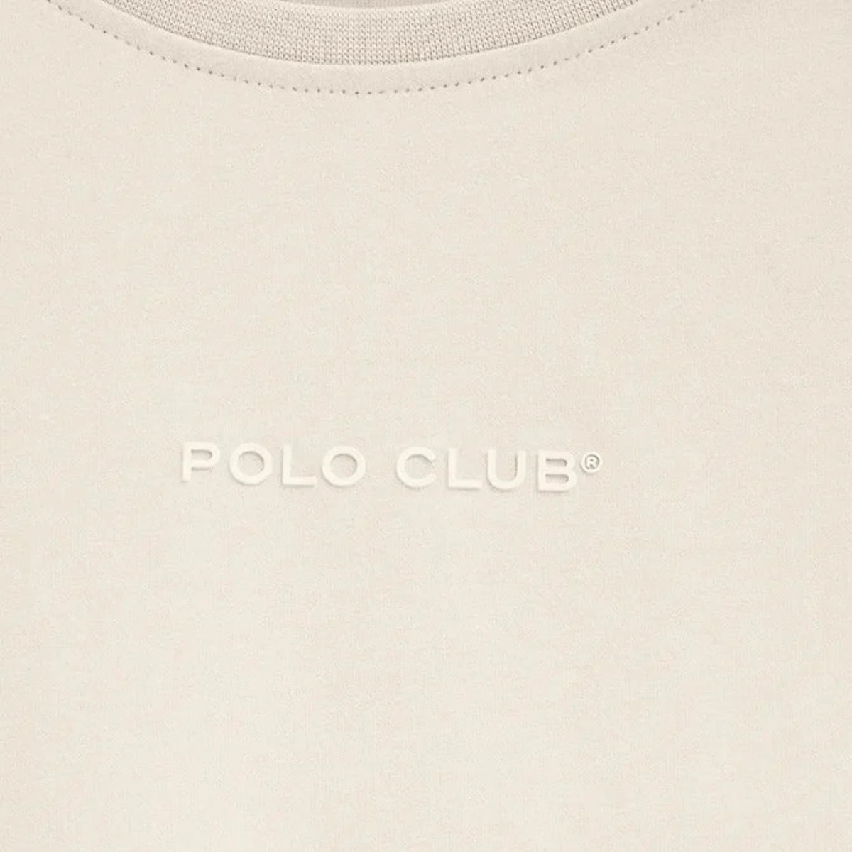 Maglietta ecrù a maniche corte e fit dritto con logo in gomma Polo Club
