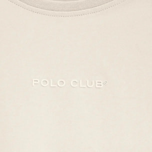 Maglietta ecrù a maniche corte e fit dritto con logo in gomma Polo Club