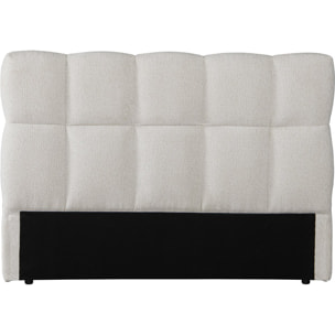 Tête de lit en tissu épais style bubble "Alpe d'Huez" - 140 cm - Beige