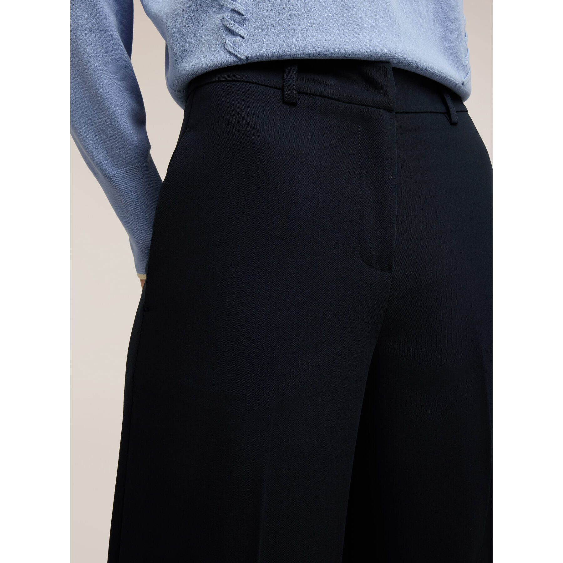 Motivi - Pantaloni palazzo con piega stirata - Blu