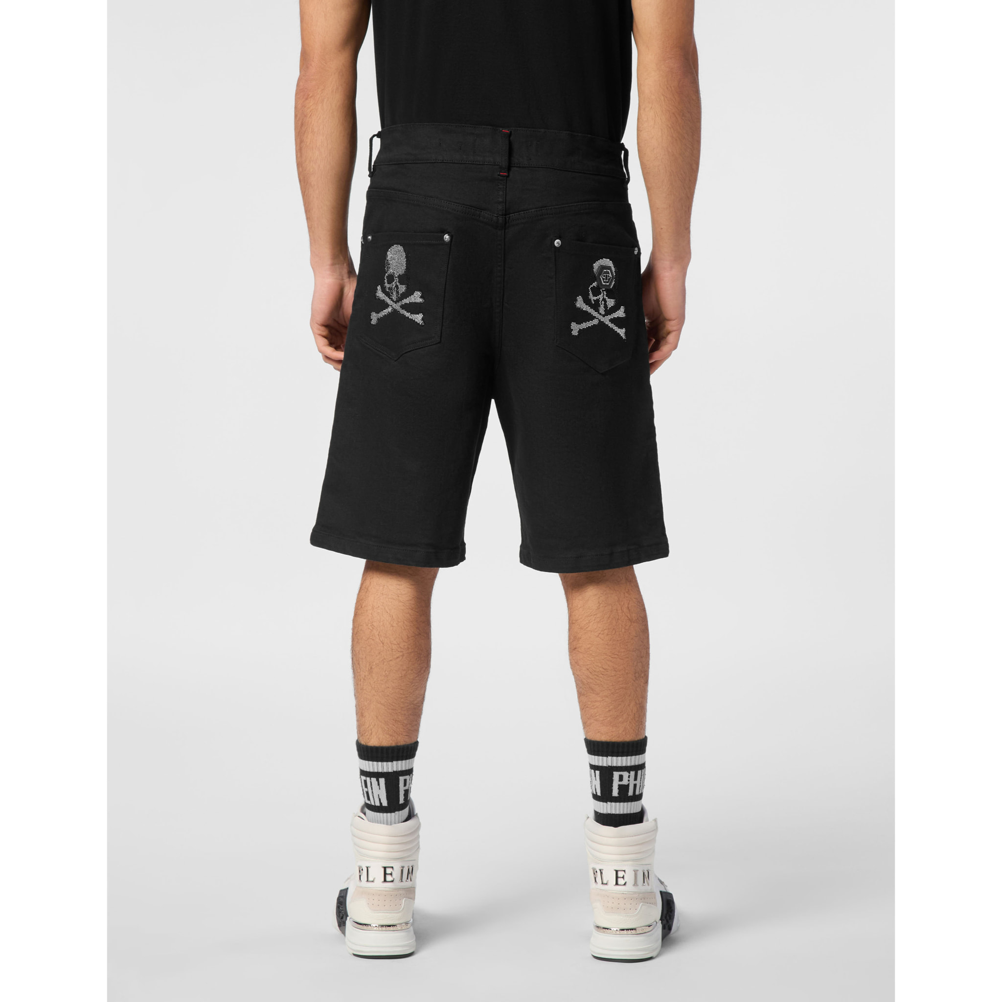 PHILIPP PLEIN Pantalones cortos vaqueros SKULL