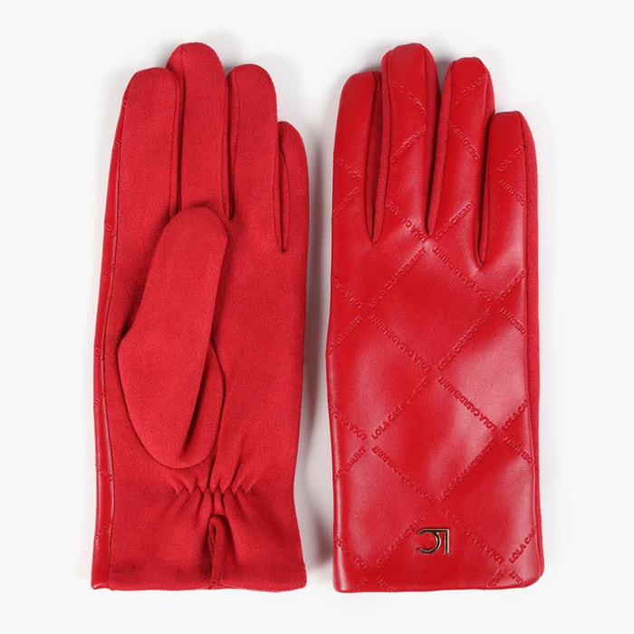 Guanti con Logo a Reticolo