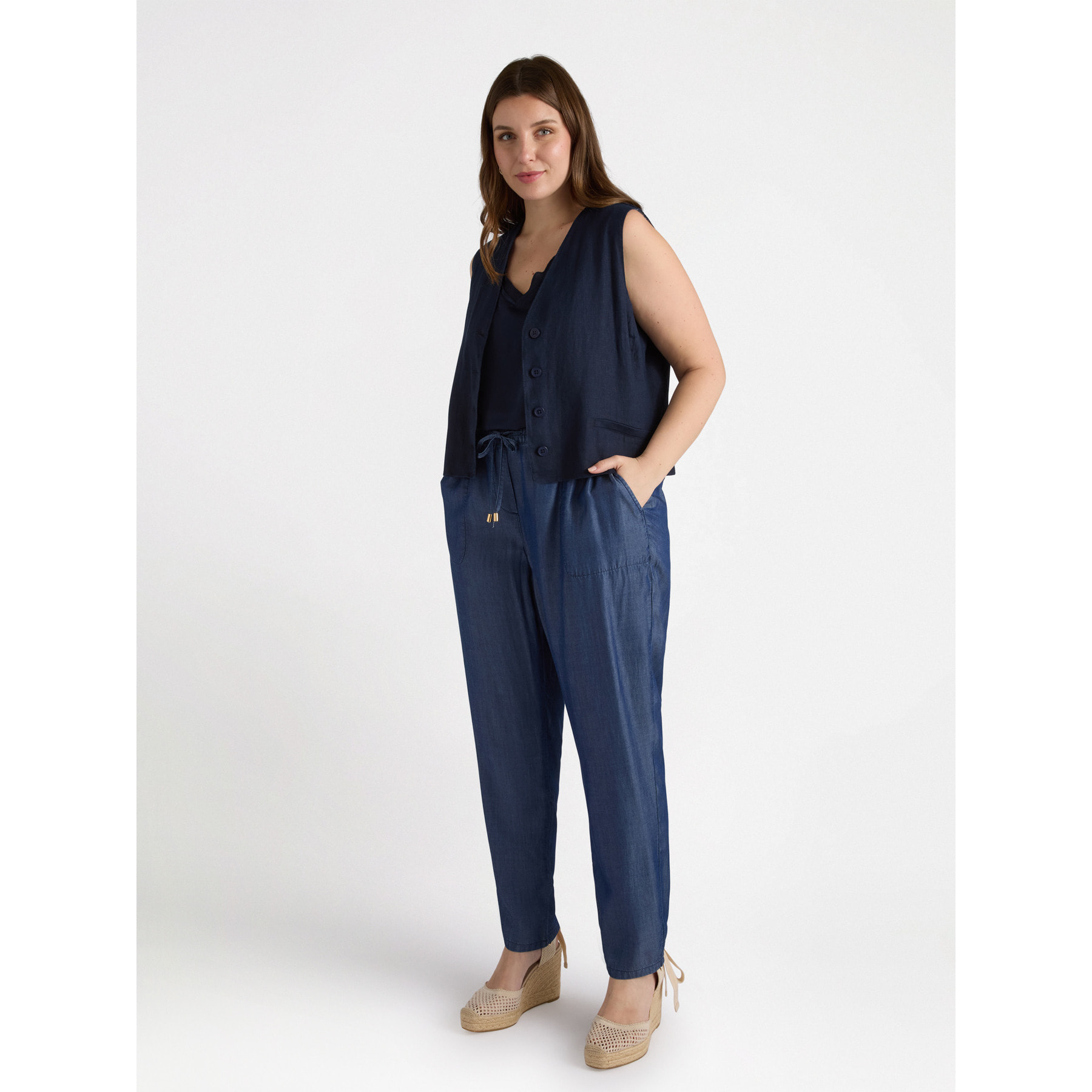 Fiorella Rubino - Vaqueros modelo jogger con fibras de TENCEL™ - Azul