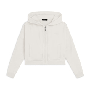 Felpa donna comfort fit con zip e cappuccio