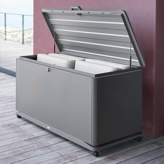 Coffre de rangement 920L Alumia gris graphite en aluminium