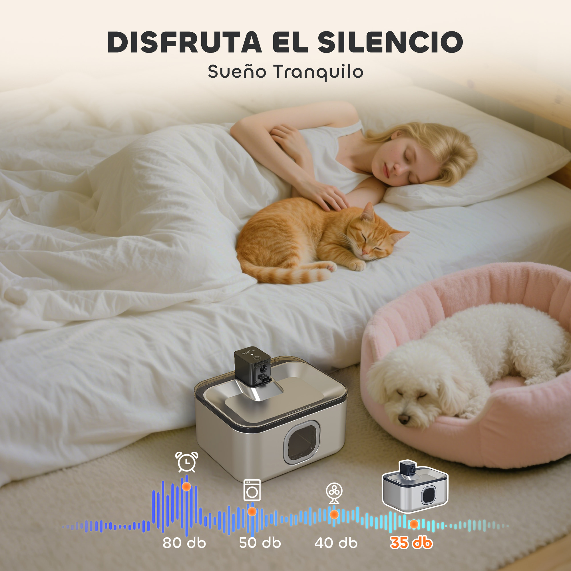 Fuente para Gatos de Acero Inoxidable 5L Bebedero Gatos Automático Fuente de Agua para Múltiples Mascotas con Luz LED Bomba Súper Silenciosa Sensor de Movimiento y Filtro de 3 Etapas