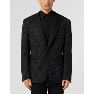 PHILIPP PLEIN Wool Blazer With Stin Details Monogram