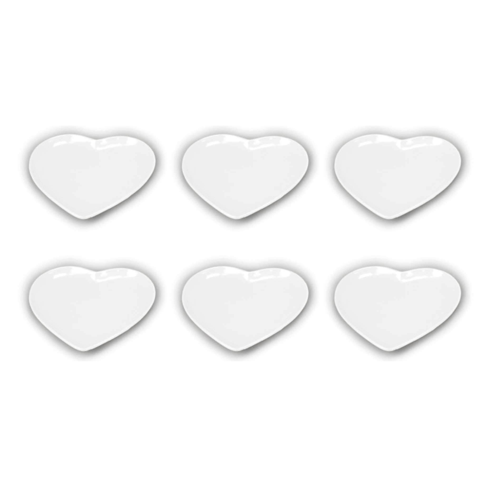 Set 6 Piatti Corazon A Forma Di Cuore Colore Bianco