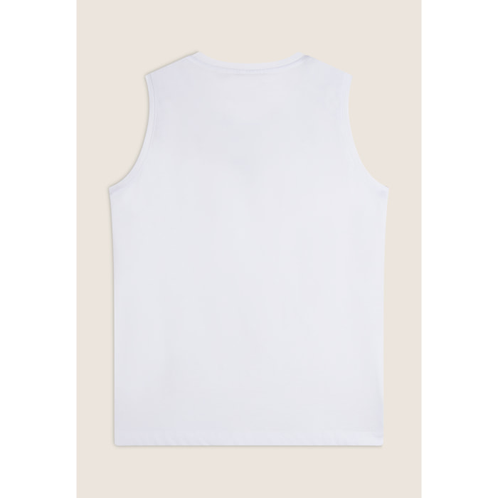 Canotta in jersey con stampa floreale sulle spalle