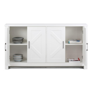 Credenza moderna bianca con 4 ante 150x40x80 cm