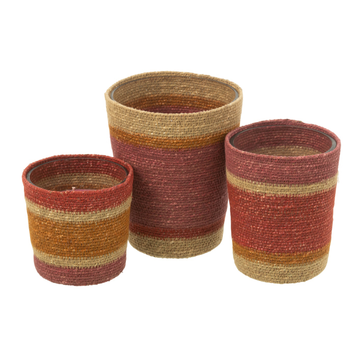 J-Line bougie parfumée Panier - Tender Rose - mix - large - 75H