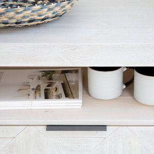 Meuble tv Cuzco -bois massif d'araucaria-couleur blanc  wild 173 x 62 x 45 cm