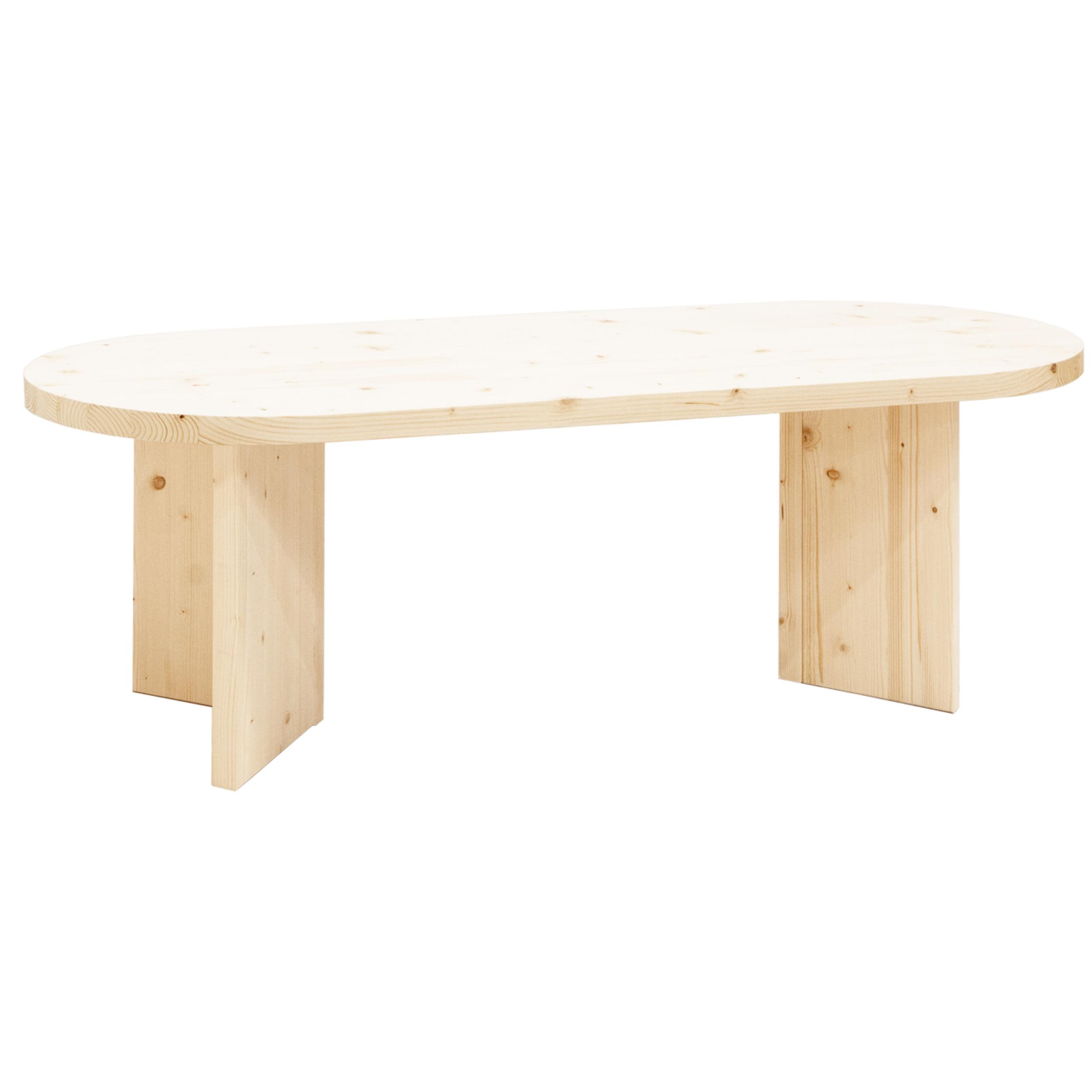 Mesa de centro de madera maciza en tono natural de 120cm Alto: 40 Largo: 120 Ancho: 55