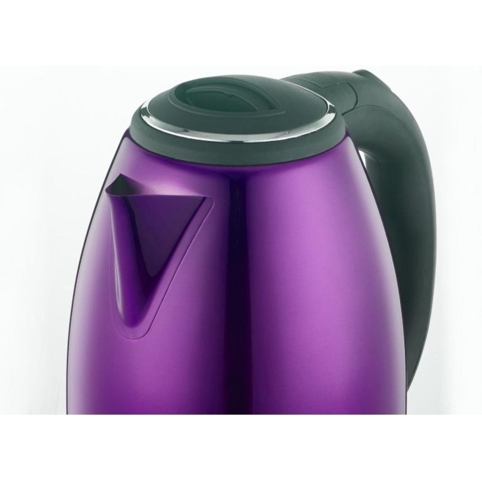 Bouilloire électrique 1.8L inox sans fil Violet Herzberg HG5011-PUR