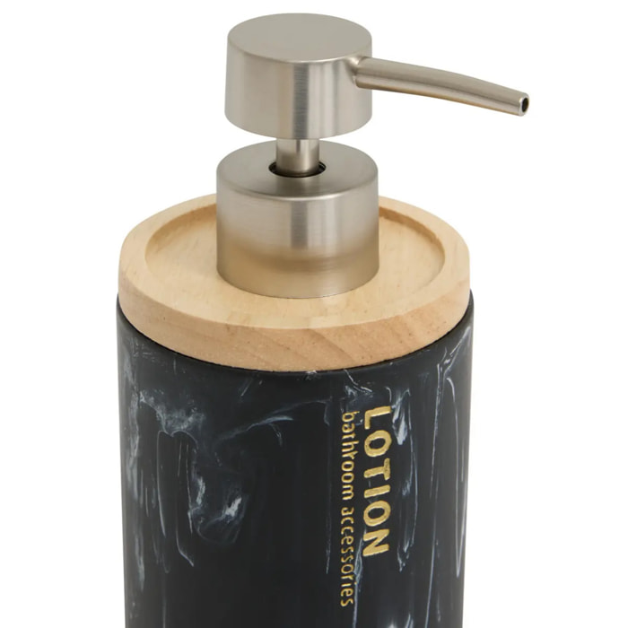 Distributeur à savon 270ml "Léa" noir effet marbre