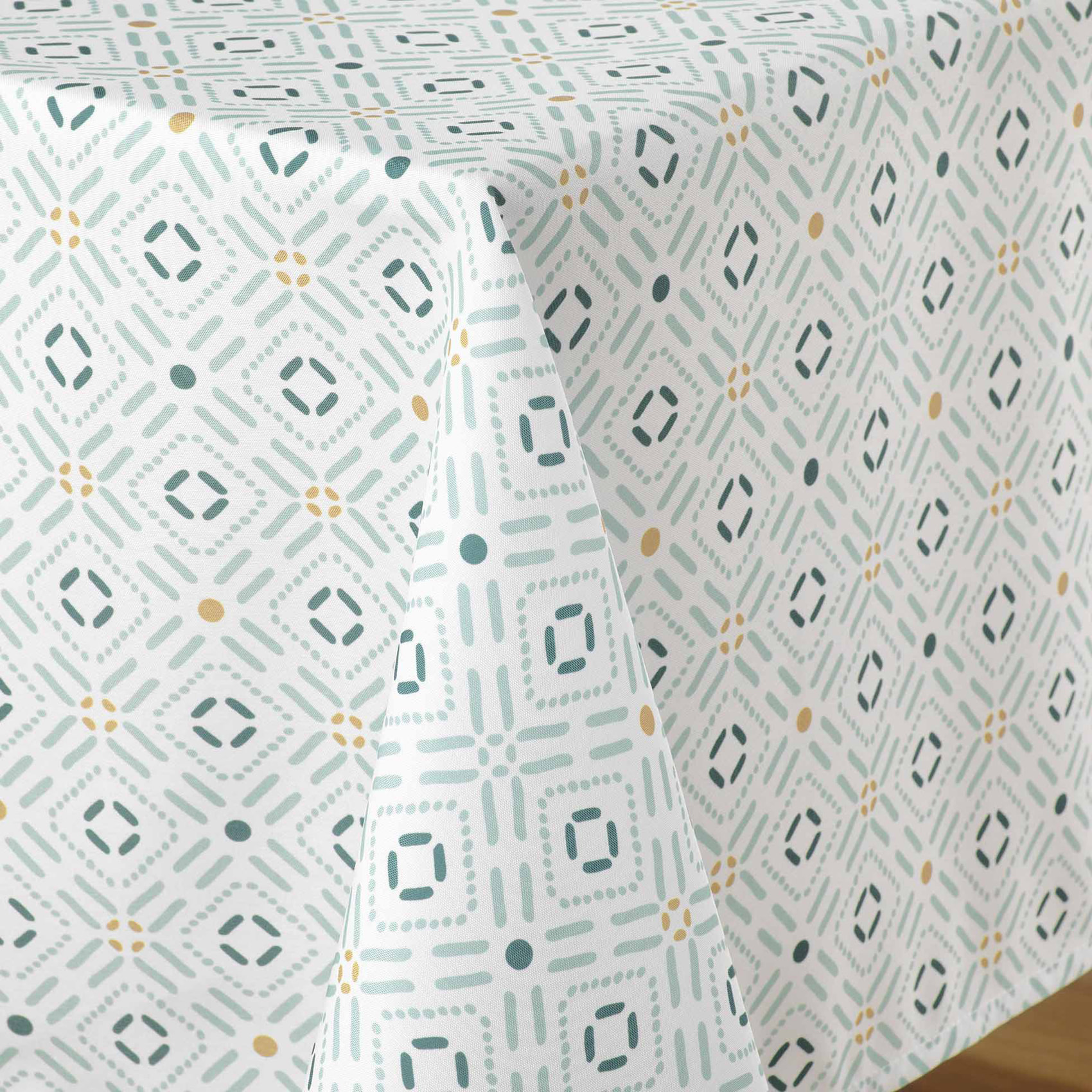 Nappe rectangle en polyester imprimé - Vert