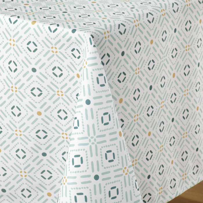 Nappe rectangle en polyester imprimé - Vert