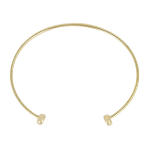 Bracciale Rigido Semiaperto in Argento 925 placcato Oro Giallo 18Kt con Bead Martellate