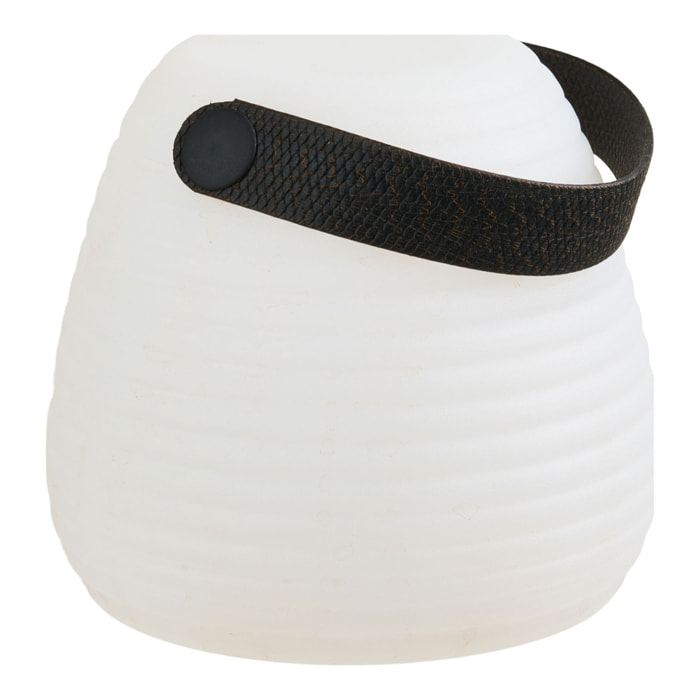 Lampada LED RGB ricaricabile Derry in PE bianco con manico — ø13×12 cm