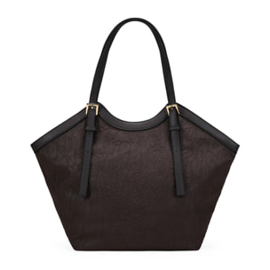 Bolso de hombro marrón con hebillas