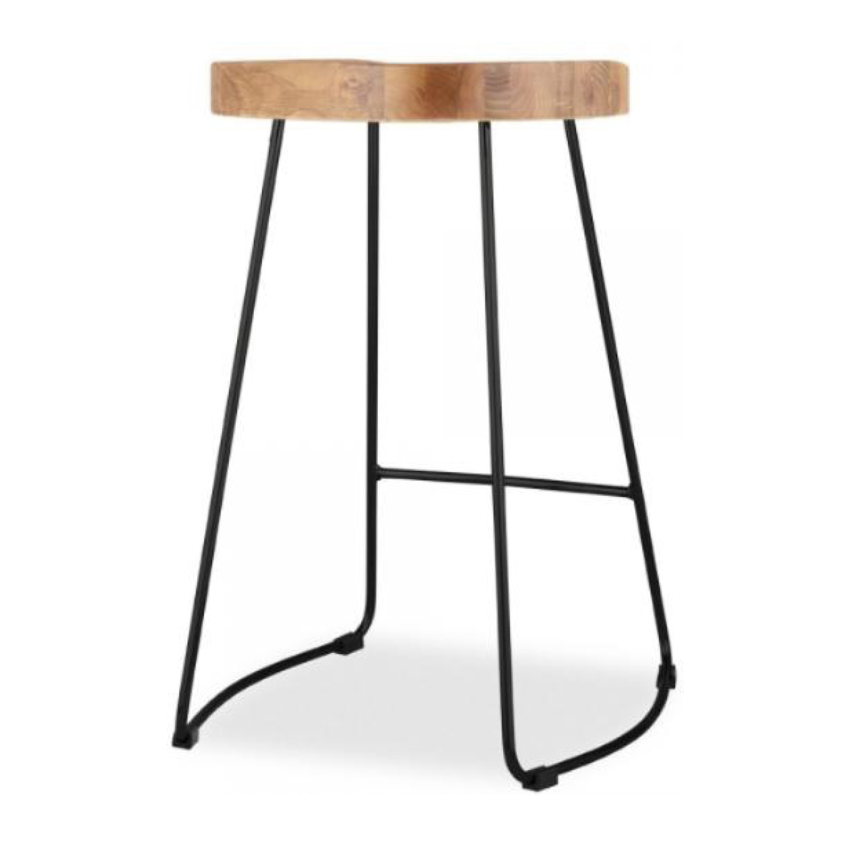 Set da 4, sgabelli fissi, stile industrial,struttura in metallo, seduta rovere