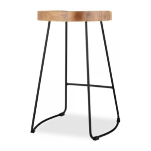 Set da 4, sgabelli fissi, stile industrial,struttura in metallo, seduta rovere