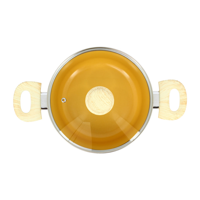 Faitout en revêtement céramique 20cm jaune - tous feux COLORAMA