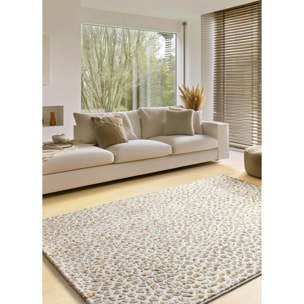 AMARA Alfombra moderna con relieve plata, varias medidas disponibles.