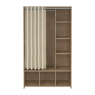 Guardaroba grande Jal, Mobile camera da letto, Cabina armadio portabiti, Armadio appendiabiti, 105x48 h180 cm, Rovere e Beige
