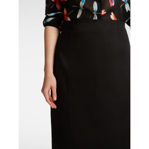 Elena Mirò - Falda recta de color liso - Negro